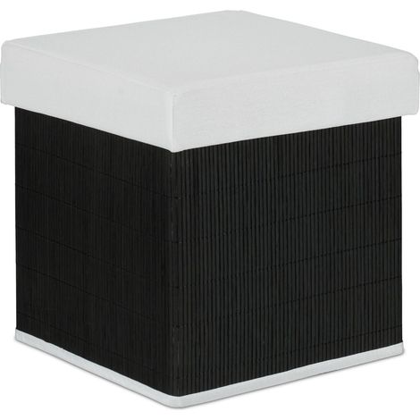 Sgabello pieghevole con contenitore ergonomico 60 x 40 x 40 cm in tessuto grigio 130012239