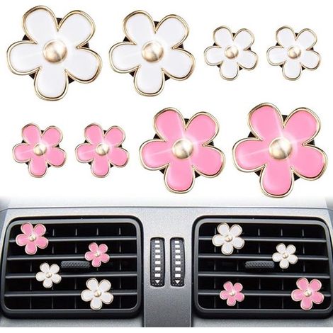12 difusores para coche，clips ambientadores con forma de margaritas，clips de ventilación para ambientadores (1/4)