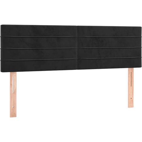 Têtes de lit 2 pcs,Panneau décoratif Noir 72x5x78/88 cm Velours CFW6112521 (1/5)