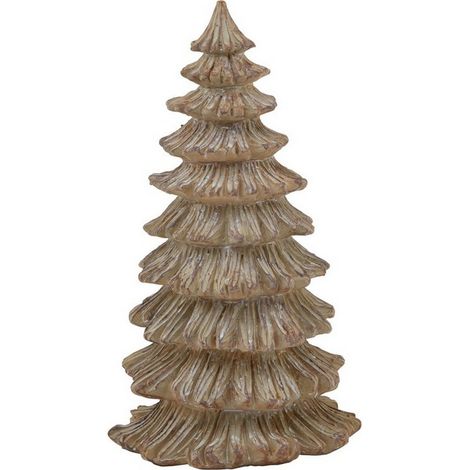 Medium Pine Tree Sculpture - Resin - L14 x W14 x H25 cm - Brown
