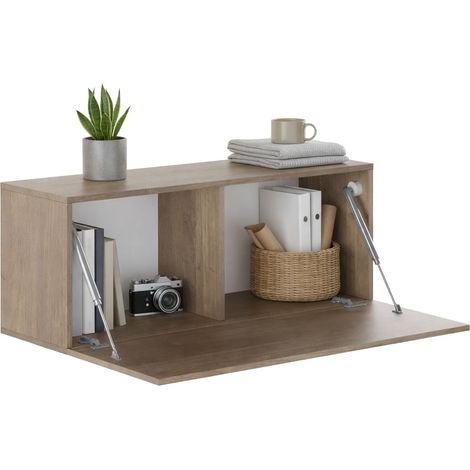 Mobile Pensile Pimonte, Modulabile, un Ripiano, Un'anta, 100x40h cm Marrone Noce