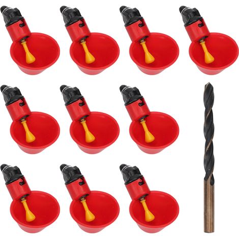 Gobelets d'eau pour poulet, 10 pièces, sécurité automatique, sans bavures, bols à boire pour volaille, canard, oie, Pigeon