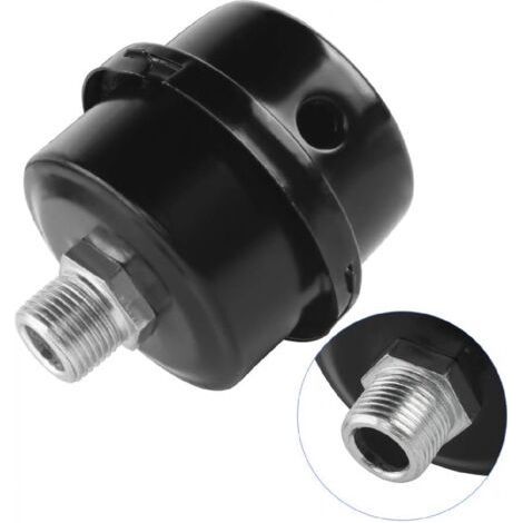 Air Compressor Filter Muffler 1Pcs 3/8" 16mm Air Compressor Suction Filter for Use in Air Compressor Inlet and Block Dust Reduce Noise, Black (1/5)
