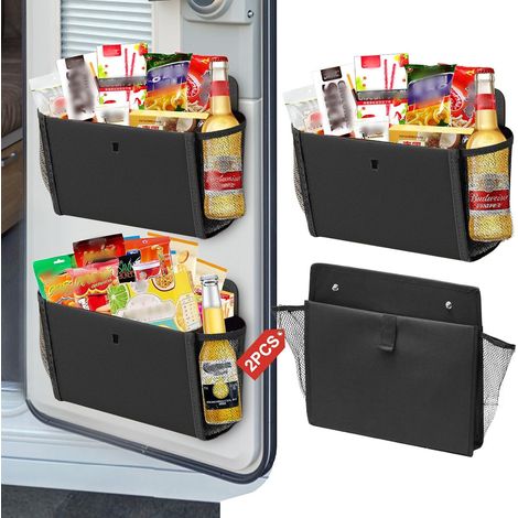 2 pcs organisateur de camping-car, sans perçage, auto-adhésif, support suspendu, camping, organisateur de porte portable avec de grands compartiments, sac d'organisateur de camping-car pliable pour le (1/5)