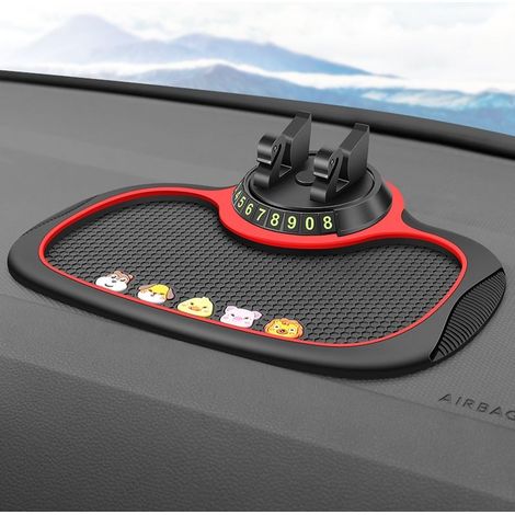 Bracket of mat of phone of car, mat non-slip multifunctional for keys, pieces of monnaie and glasses of phone portable (drawing animated), mat and bracket non-slip (1/5)