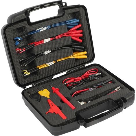 Kit de prueba de cables para automóviles de 48 piezas, kit de cables de prueba, conectores banana, ayuda para diagnósticos y pruebas de conexión de sistemas. (1/2)