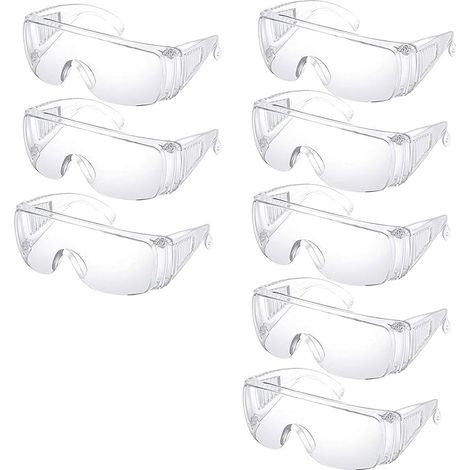 (8 Stück Lunettes de Sécurité, Lunettes de Sécurité transparentes, Lunettes de Sécurité pour le travail, Lunettes de Protection (1/5)