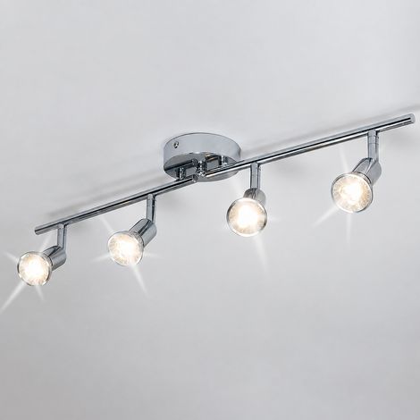 Plafonnier 4 spots LED orientables chrome lumière blanche 4 led réf 5637 1 kg – Livraison gratuite