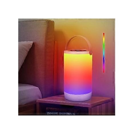 Lampe de chevet rechargeable à capteur tactile avec mode de changement de couleur RVB et intensité variable (1/5)