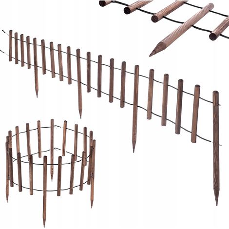 KADAX Palissade de Jardin Bordure en Bois 185cm (1/5)