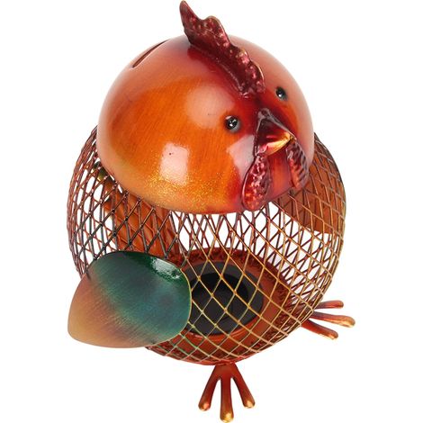 Tirelire Enfant Poule Mignonne Métal Indéformable Base Stable Filet Métallique Design, Pigeon Coffre à Monnaie pour Chambre Table de Chevet (1/5)