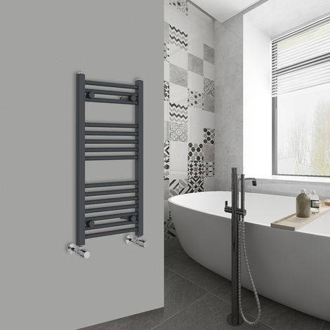 WarmeHaus Straight Anthracite Bathroom Ladder Radiator 800x400mm (1/5)