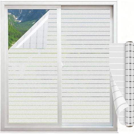 Bandes de Film fenetre 60 x 200 cm - Film fenetre Anti Regard, Film occultant fenêtre, Film Opaque fenetre, Brise Vue fenetre, Anti-UV, écran de confidentialité et Protection