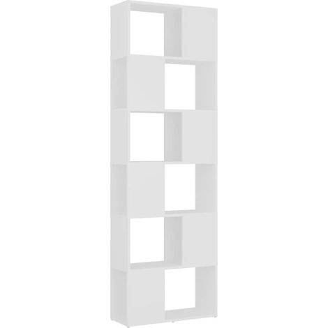 Maison Exclusive - Bücherregal Raumteiler Weiß 60x24x186 cm (1/5)