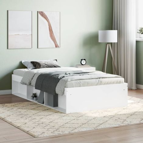 Lit simple,Lit adulte,Cadre de lit blanc 90x200 cm450491 CFW384371 (1/5)