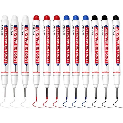 12 Pièces Marqueurs Trou Profond, Stylos Marqueur Charpentier 20mm (1/5)