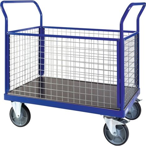 Bako Logistiksysteme Plattformwagen F600 mit 4 Gitterwänden ohne Bordkante 1000x700mm (1/2)