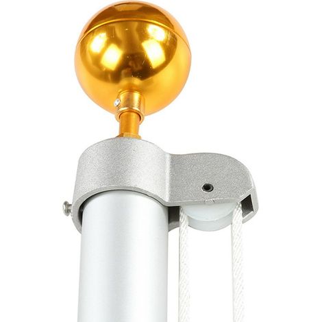 Fahnenmastkappe – Aluminium-Druckguss – mit Nylonrolle – für 50x8-mm-Fahnenmasten – 1 Stück (1/5)