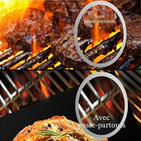 Tapis de Cuisson Barbecue Feuille Cuisson Barbecue Tapis Anti adhérent et Réutilisable pour Barbecue éle USTENSILE BARBECUE PLANCHA (1/5)