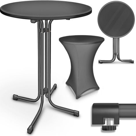 tillvex Mesa de bar gastronómica plegable Ø70 cm antracita Mesa de bistró montada Mesa plegable redonda - Mesa de fiesta resistente a la intemperie Mesa de jardín para interior y exterior