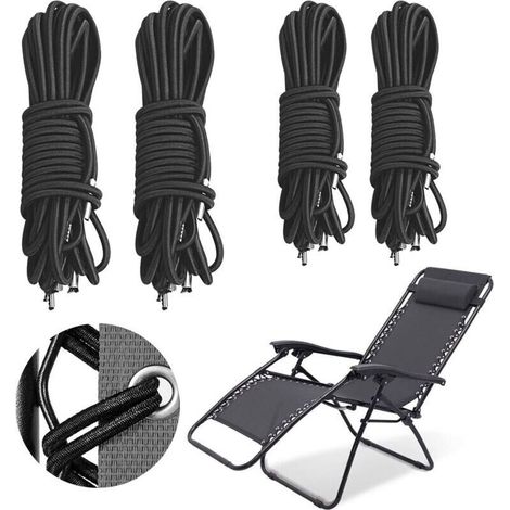 4 Stück Ersatz-Gummibänder für klappbare Liegestühle, universelle Zero-Gravity-Verstärkung für Relaxsessel aus Canvas (4 Stück) (1/4)