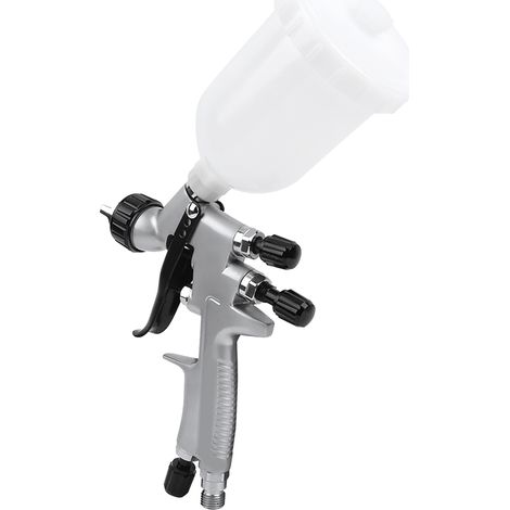 Pistolet à peinture pneumatique à atomisation élevée, réservoir en plastique de 250 ml, calibre 1,0 mm. (1/5)