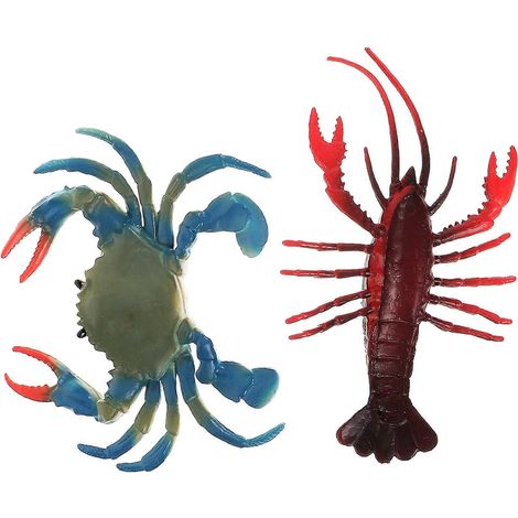 Décoration flottante pour aquarium, crevettes artificielles, couleurs variées, 11 x 9,5 cm, jouet éducatif, lot de 2 (1/5)