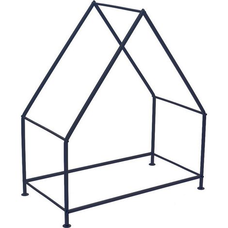 House Log Holder - Iron - L31.5 x W56 x H65 cm - Black