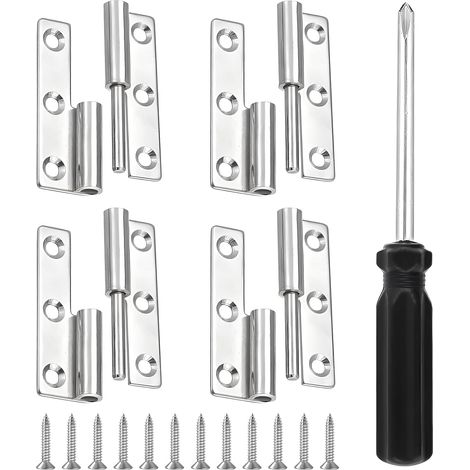 Lot de 4 charnières amovibles - Charnières pliables - 6,35 cm - Petite (1/5)