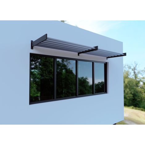 Brise Soleil Aluminium Horizontal 290x75cm Anthracite ORIAL Made in France (1/5)