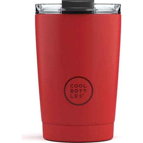 Gobelet Isotherme en Acier Inoxydable 330 ml - Tasse Thermique avec Couvercle Hermétique - Boissons froides 10h et chaudes 5h - Finition Anti-tâches - Vivid Red (1/5)
