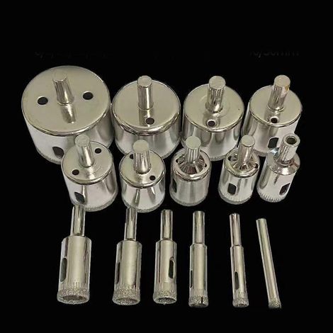 15-teiliges Diamant-Lochsägen-Set für die Galvanisierung, universell einsetzbar für Glas, 6, 8, 10, 12 Zoll