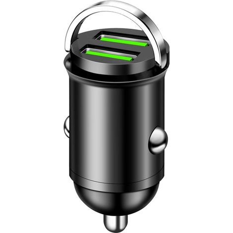 Cargador de coche USB doble de 100 W/5 A，cargador rápido mini-USB，compatible con iPhone 15/14/13/XR/Max/X/8，teléfonos y tabletas Xiaomi (1/5)