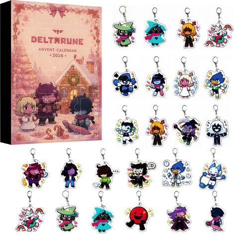 Deltarune Runendreieck-Adventskalender, Überraschungsbox, Acryl-Schlüsselanhänger, Geschenkbox, Stil D (1/3)