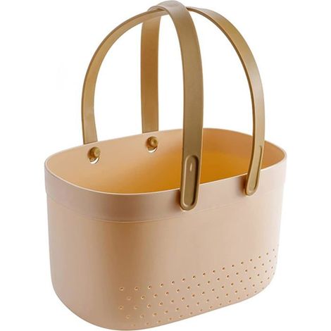 Ecleanfy - Étagère de douche portable avec trous de ventilation et poignées, adaptée à une utilisation dans la salle de bain (rose).