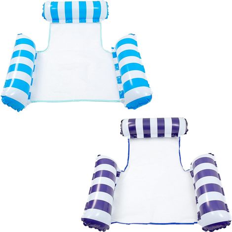 Lot de 2 hamacs aquatiques gonflables, matelas flottant multifonction pour piscine, accessoire de loisir pour adultes et enfants (1/5)