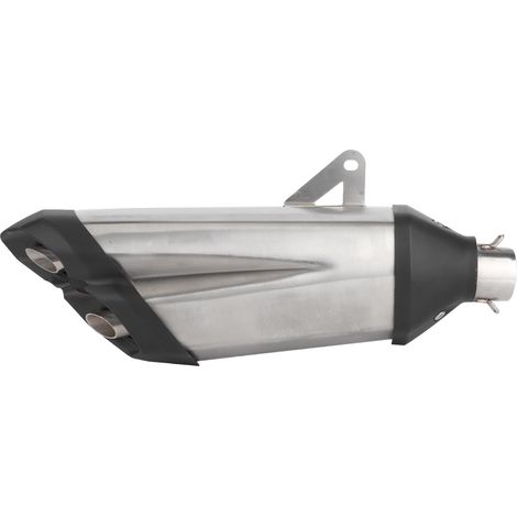 Embout d'échappement universel moto double sortie silencieux en acier inoxydable avec réducteur de bruit DB-Kill (1/5)