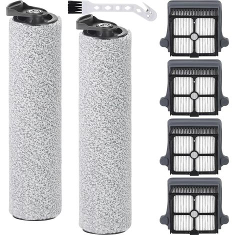 Bürstenrolle & Filter für Tineco Floor One S5 Steam/IFloor 5 Steam Nass und Trockensauger Zubehör 7-teiliges Ersatzteil Set 2 Bürstenrolle + 4 Filter Ersatzteile + 1 Reinigungsbürste