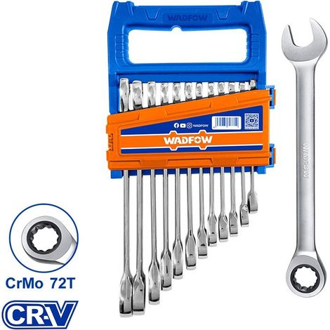 Juego de llaves combinadas con carraca WADFOW 8-19mm 12 piezas (1/2)