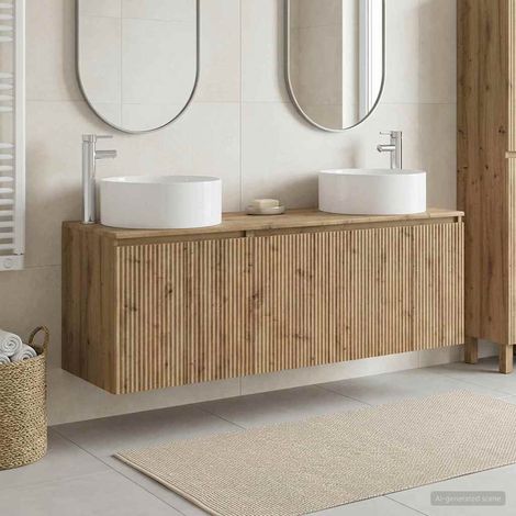vidaXL Bathroom Cabinet Set 3 pcs Artisan Oak 161.5 x 44.5 x 80 cm (1/5)