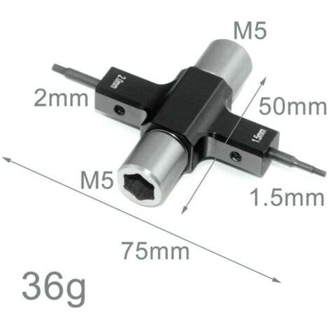 Vierkant-Kugellagerschraubendreher, einseitig, 1,5 mm, 2 mm, M5, für RC-Renn-/FPV-Drohnenmotoren und Propeller (1/4)