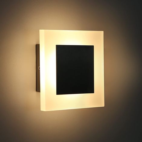 GBLY Lámpara LED de Pared para Interiores - Iluminación de Pared para Pasillo Habitación Moderna Cuadrada 3000K Blanco Cálido Acrílico Lámpara de Pasillo 16cm 6.8W Lámpara de Escalera