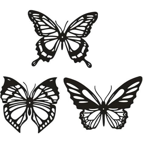 QORVA-Lot de 3 décorations murales en métal avec Papillon Noir, décoration créative à Suspendre au Mur pour la Maison, la Salle de Bain, Le Jardin, la Cour, la clôture