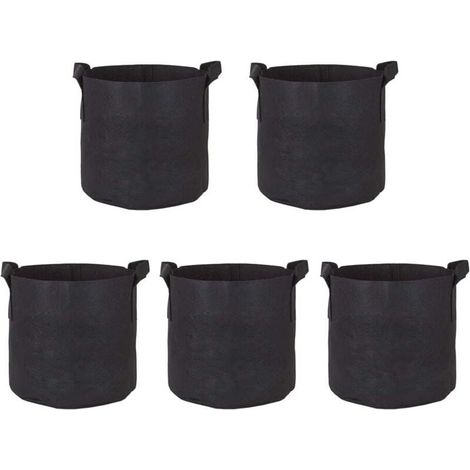 5Pcs Sac à Plantes Sac de Culture pour légume Plantation Croissance latérale Pots récipient Respirant de planteur Jardin pour Pomme de Terre, Tomate, Carotte 5 gallons (1/4)