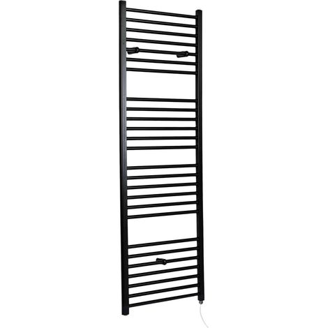 Hudson Reed Nox - Sèche-Serviettes Design Électrique Moderne Plat - Noir  - 180 cm x 40 cm
