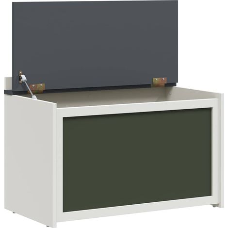 Box mit Stauraum und Tafelvorderseite ROROS Grau und Weiß vidaXL (1/5)
