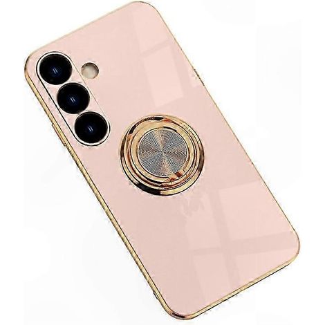 Galaxy S24 FE Ultradünne TPU-Hülle mit präzisen Aussparungen, 6D-galvanisiertem Schutz, Ringhalterung für Smartphones (1/5)