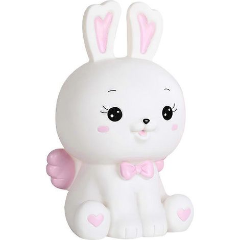 Tirelire lapin mignonne en forme de cochon, adorable tirelire pour enfants, blanche, 15 x 14 cm (1/5)