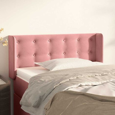 Tête de lit avec oreilles en velours rose, hauteur réglable, 93 x 16 x 78/88 cm, 7.05kg - PANGIVO (1/5)