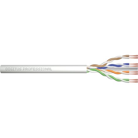 Câbles réseau et DAC DIGITUS CAT 6A U-UTP patch cable raw length 305 m paper box AWG 26/7 LSZH simplex color grey